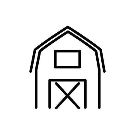 barn farm rural agriculture thick line vector illustrationのイラスト素材
