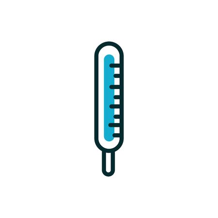 thermometer temperature equipment medical icon line fill vector illustrationのイラスト素材