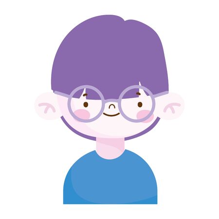cute little boy character portrait, childrenのイラスト素材