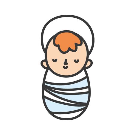 baby jesus manger nativity, merry christmasのイラスト素材