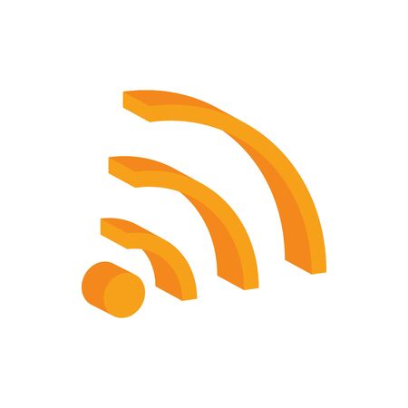 wifi internet social media isometric iconのイラスト素材