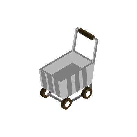 cart market online shopping isometric iconのイラスト素材