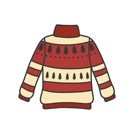 christmas ugly sweater party decorative pine treesのイラスト素材