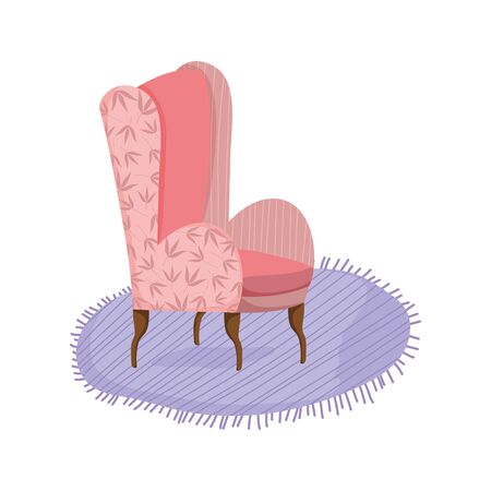 classic chair carpet comfort furniture icon vector illustrationのイラスト素材