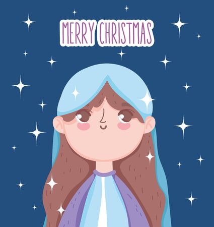 holy mary nativity, merry christmasのイラスト素材