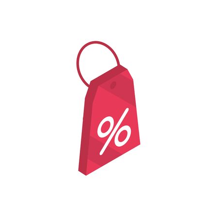 tag price discount online shopping isometric icon vector illustrationのイラスト素材