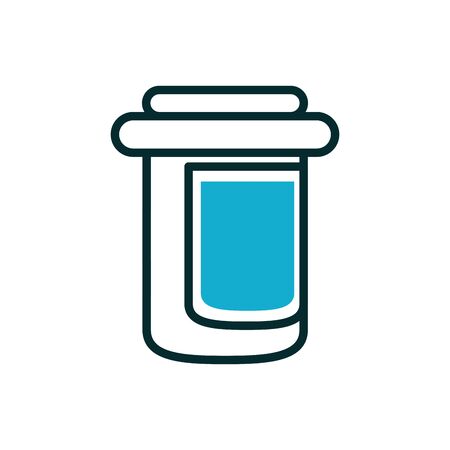 container pills medicine equipment medical icon line fillのイラスト素材