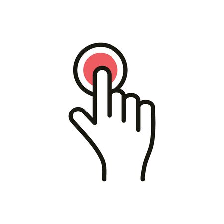 hand clicking button social media icon line and fillのイラスト素材