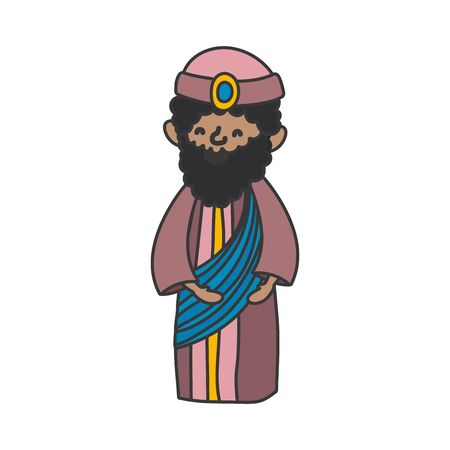 wise king with crown nativity, merry christmasのイラスト素材