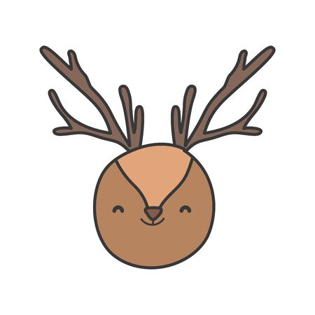 cute reindeer head cartoon animalのイラスト素材