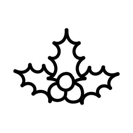 holly berry ornament decoration christmas thick lineのイラスト素材