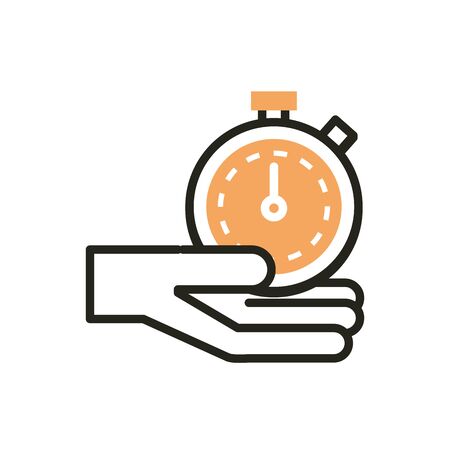 hand stopwatch web development icon vector illustration line and fillのイラスト素材