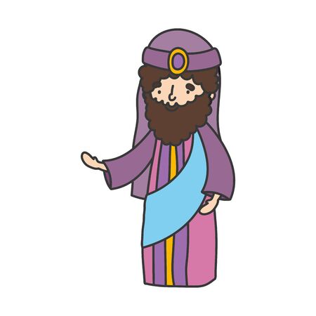 wise king with crown nativity, merry christmas vector illustrationのイラスト素材