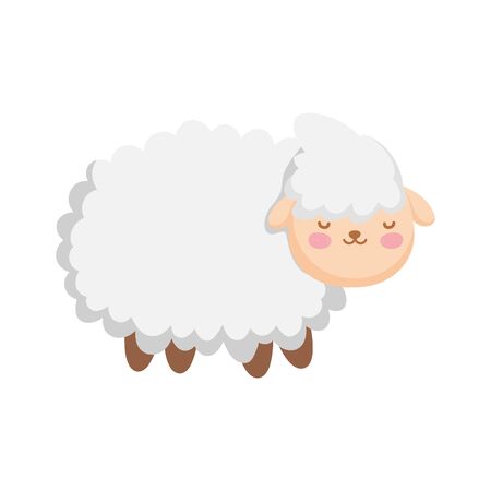 sheep farm animal cartoon iconのイラスト素材