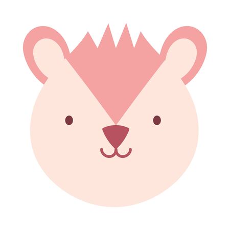 beaver face foliage leaves hello autumn design icon vector illustrationのイラスト素材