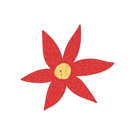red flower poinsettia decoration iconのイラスト素材