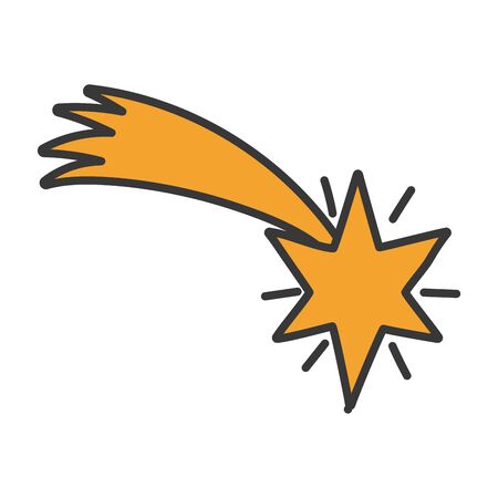 gold shooting star bright ornament icon vector illustrationのイラスト素材