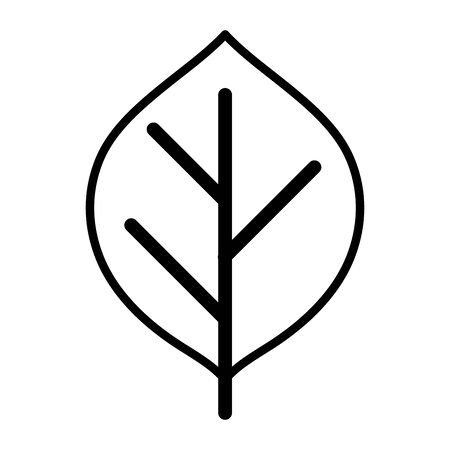 natural leaf foliage autumn on white background vector illustration thick lineのイラスト素材