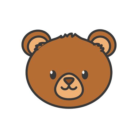 cute bear head on white background vector illustrationのイラスト素材