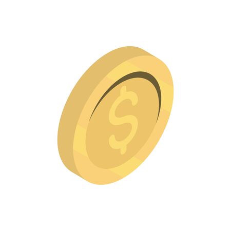 money coin online shopping isometric iconのイラスト素材