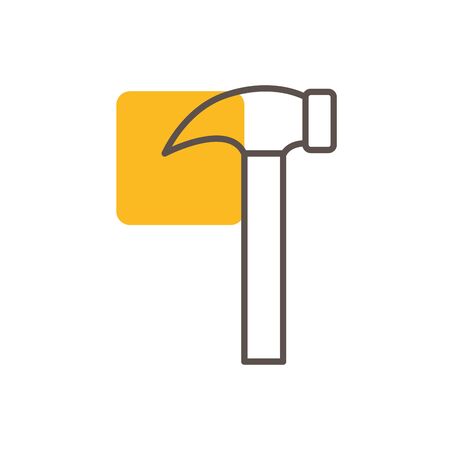 Isolated construction hammer line designのイラスト素材