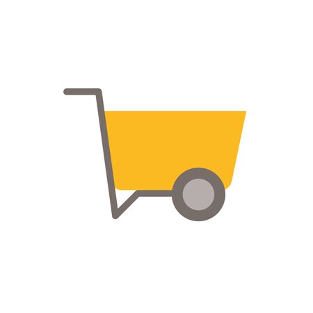 Isolated construction wheel barrow flat designのイラスト素材