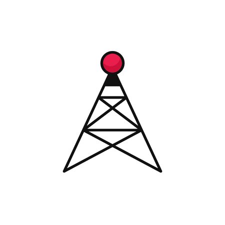 antenna transmission internet flat line styleのイラスト素材