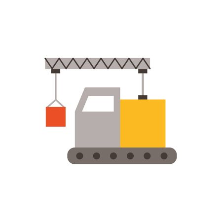 Isolated construction crane flat designのイラスト素材