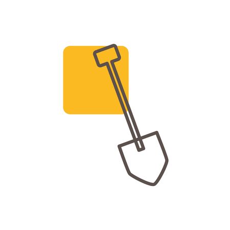 Isolated construction shovel line designのイラスト素材