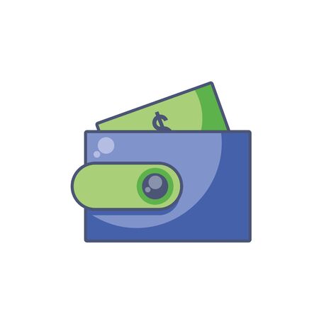Isolated wallet and bill icon vector designのイラスト素材