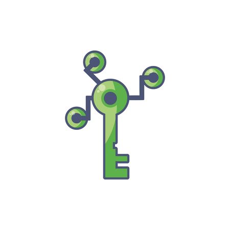 Digital key icon fill designのイラスト素材