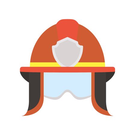 firefighter helmet with goggles flat style iconのイラスト素材