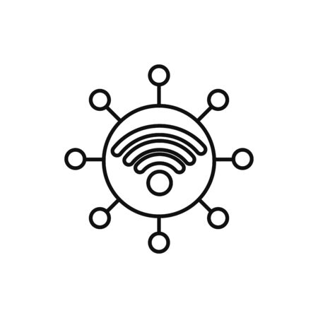 wifi signal connection technology internet line styleのイラスト素材