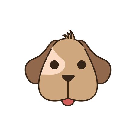 cute little dachshund dog head fill style iconのイラスト素材