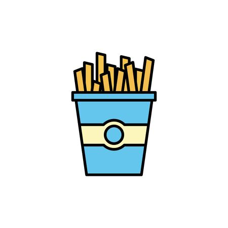 Isolated french fries icon fill designのイラスト素材