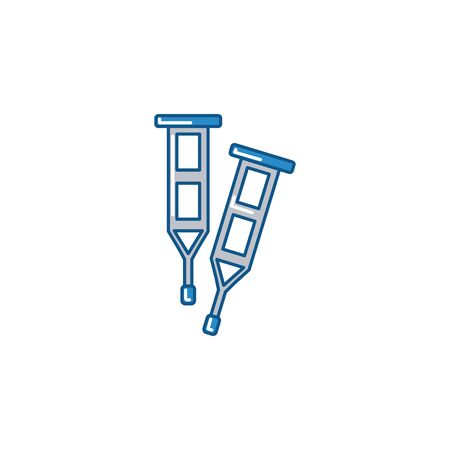 Isolated medical crutches icon fill designのイラスト素材