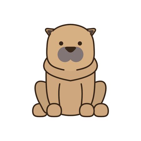 cute little dog fill style icon vector illustration designのイラスト素材