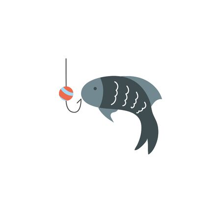 Fishing rod icon design, Camping forest adventure lifestyle summer travel and outdoor theme Vector illustrationのイラスト素材