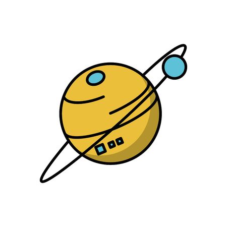 Planet icon design, Solar system space orbit galaxy universe and science theme Vector illustrationのイラスト素材