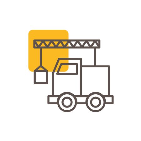 Isolated construction crane line designのイラスト素材