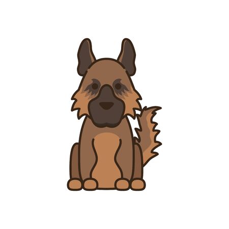 cute little dog German shepherd fill style iconのイラスト素材