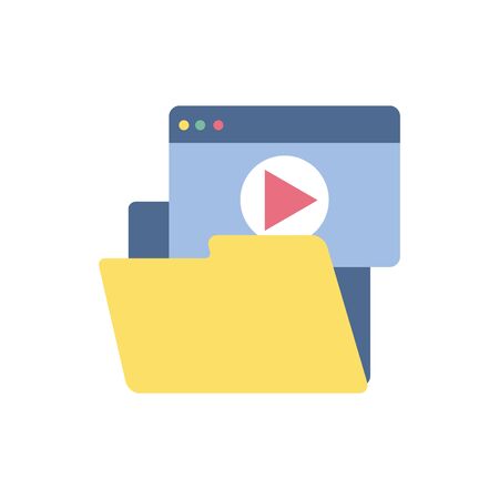 website video file school education learning flat styleのイラスト素材