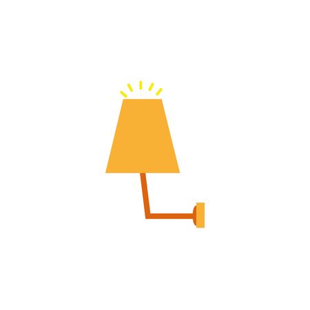 yellow wall lamp energy electricity light flat iconのイラスト素材