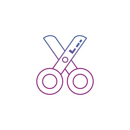 Isolated scissor tool line gradient designのイラスト素材