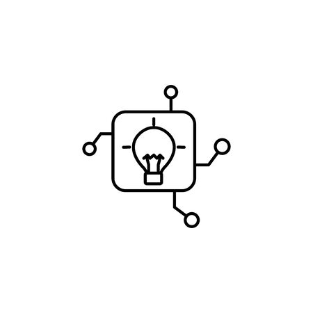 circuit board bulb idea icon line styleのイラスト素材