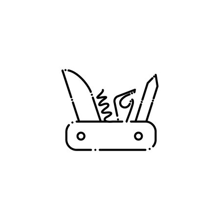 Isolated camping knife icon line design