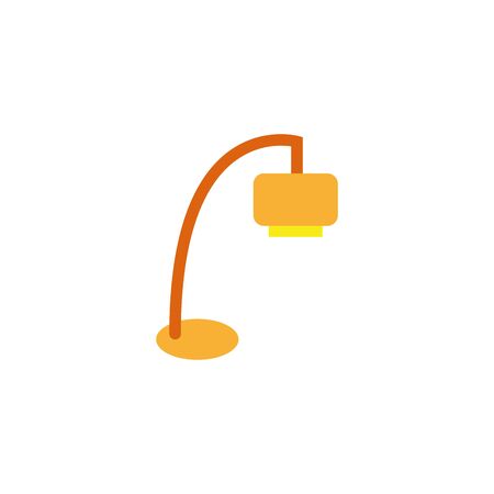 Yellow table lamp energy electricity light flat iconのイラスト素材