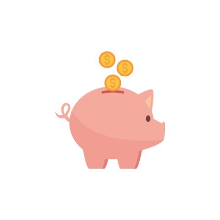 piggy bank money flat image styleのイラスト素材