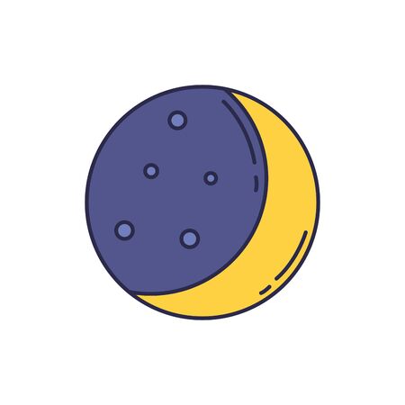 universe moon fill style iconのイラスト素材
