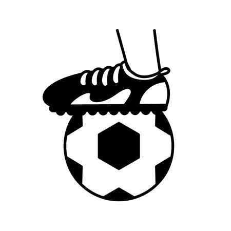 sport foot with ball soccer block line styleのイラスト素材